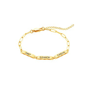 Personalized Family Names Paperclip Bracelet