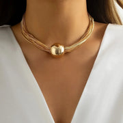 Posh Multi Layered Chain Ball Necklace and Bracelet