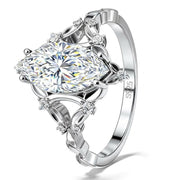 1ct S925 Marquise Cut Moissanite Droplet Ring