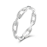 14k Diamond Accented Chain Ring