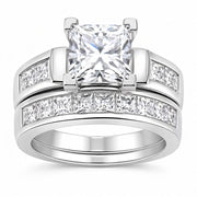2pc Square Cut Diamond Ring Stack