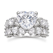 2pc Statement Heart Ring Stack