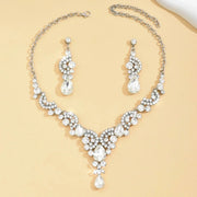 Rounded Diamond Glammer Necklace and Earrings Set