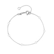 S925 Dainty Satellite Pearl Chain Bracelet