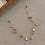 Scattered Dainty Crystals Choker Necklace