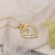 Shimmering Diamond Accented Heart Necklaces